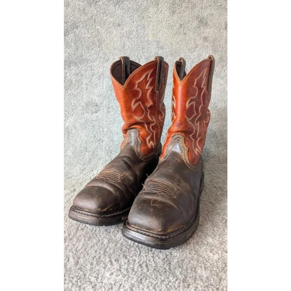 Ariat Men's WORKHOG Wide Square Steel Toe Work Boot Size 10EE F2413-18
